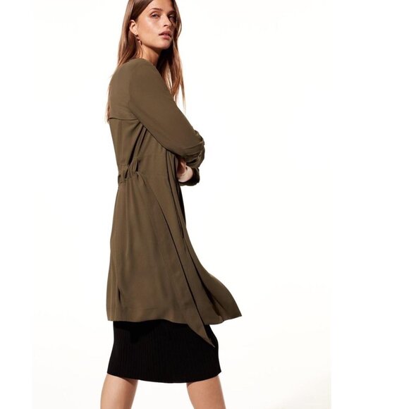 Babaton (Aritzia) Quincy Trench Coat – Olive Green – XXS - Picture 2 of 7